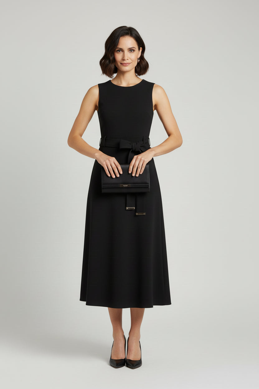 black calvin klein maxi dress Scuba Maxi Dress
